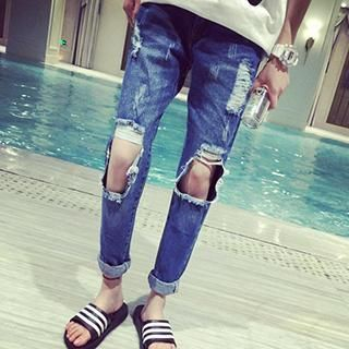 Streetstar Distressed Cropped Denim Jeans