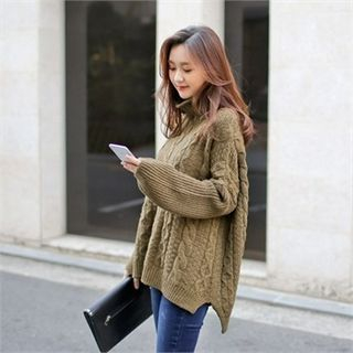 Styleberry Turtle-Neck Wool Blend Sweater