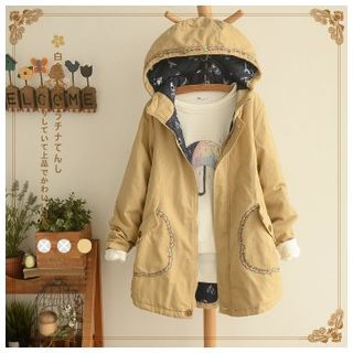 Angel Love Embroidered Hooded Parka