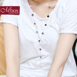 Mbox Jewelry Faux Pearl Drop Necklace