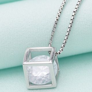 Zundiao Rhinestone Cube Pendant