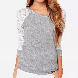 Persephone Lace Panel Long-Sleeve Top