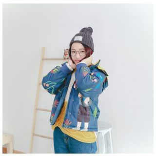 Kirito Print Hooded Padded Jacket