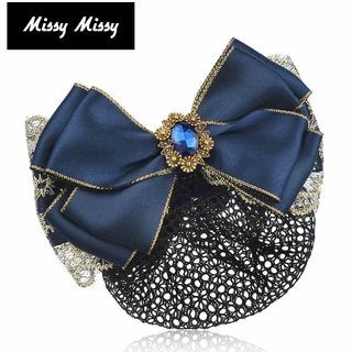 Missy Missy Bow Accent Hair Barrette with Bun Cover