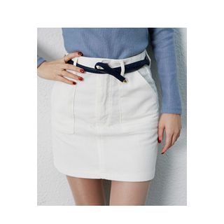 migunstyle Pocket-Detail Corduroy Skirt