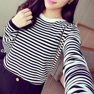 Coralie Long Sleeved Striped Knit Top