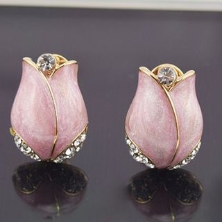 Ciroki Rhinestone Tulip Stud Earrings