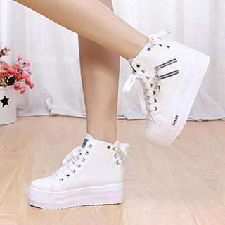 Solejoy Lace-Up High-Top Sneakers