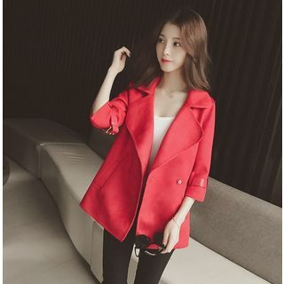 AIGIL Belted Faux Suede Jacket