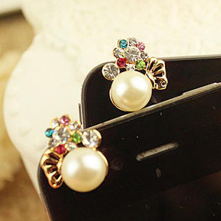 Fit-to-Kill Colorful Diamond Big Pearl Iphone Plug - White White - One Size