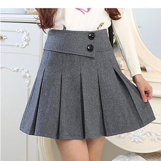 LITI Woolen Pleated Skirt
