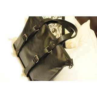 Yiku Buckled Faux Leather Tote