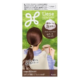 Kao - Liese Creamy Bubble Hair Color For Black Hair Dark Chocolate - 115Ml