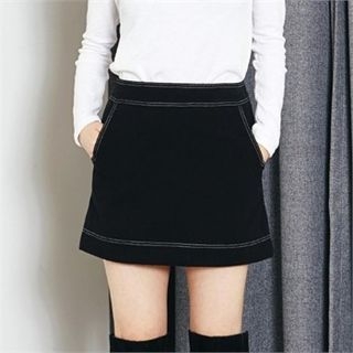 MAGJAY Stitched A-Line Mini Skirt