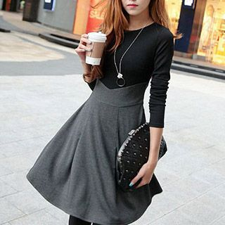 Fashion Street Long-Sleeve Frilled Dress