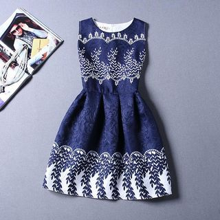Fashion Street Printed Sleeveless Dress
