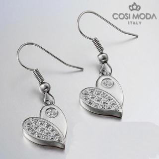 COSI MODA Steel Earrings with Cubic Zirconia One Size
