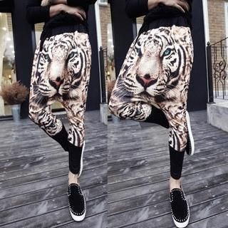 Bay Go Mall Tiger Print Harem Pants