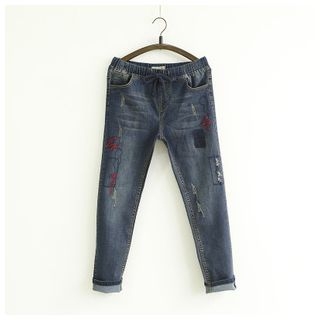 Ranche Embroidered Slim-Fit Jeans