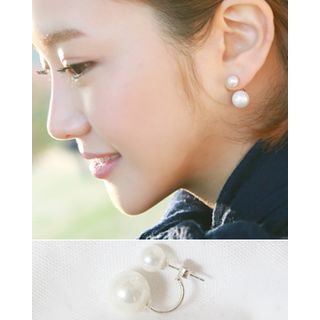 Miss21 Korea Faux-Pearl Silver Earrings