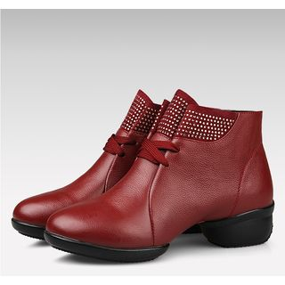 Danceon Genuine Leather Jazz Dance Ankle Boots