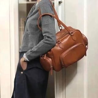 Cowhide Leather Bowler Bag