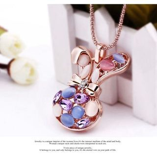 Glitglow Jeweled Rabbit Necklace