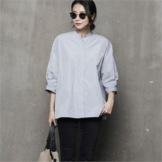 HALUMAYBE Mandarin-Collar 3/4-Sleeve Blouse