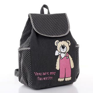Bear Print Dotted Backpack