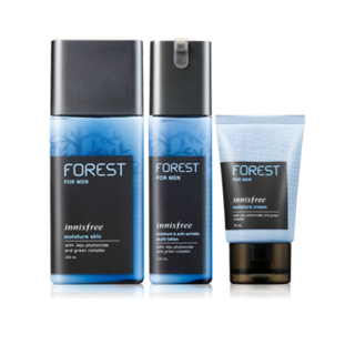 Innisfree Set of 3: Forest For Men Moisture Skin 180ml + Moisture & Anti-Wrinkle Multi Lotion 120ml + Moisture Cream 30ml 3 pcs