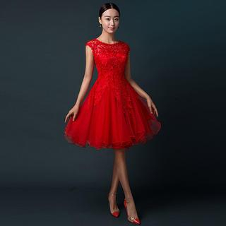 Royal Style Jacquard Tulle Cocktail Dress