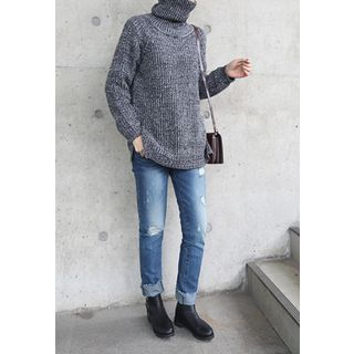 STYLEBYYAM Turtle-Neck Raglan-Sleeve Sweater