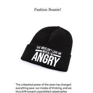 Ohkkage Lettering-Front Knit Beanie
