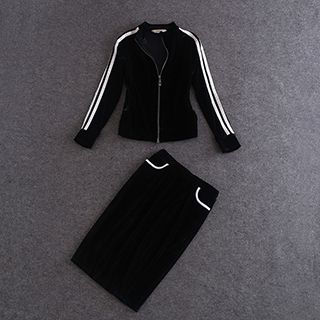 FURIFS Set: Stripe Zip Jacket + Skirt