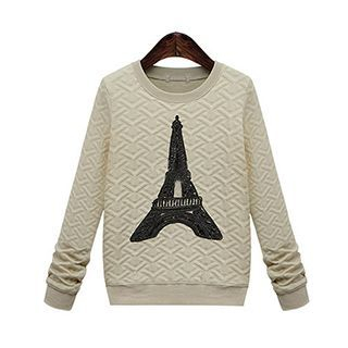 FURIFS Eiffel Tower Printed Pullover