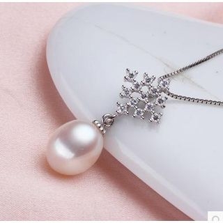 ViVi Pearl Freshwater Pearl Pendant with Sterling Silver Necklace