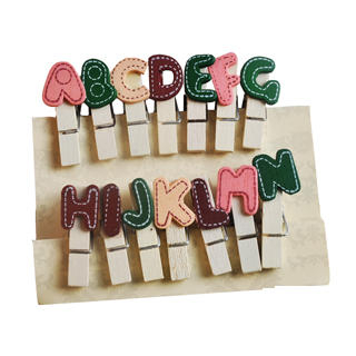 ioishop Set of 14: A-Z Letters Wooden Peg  Others - One Size