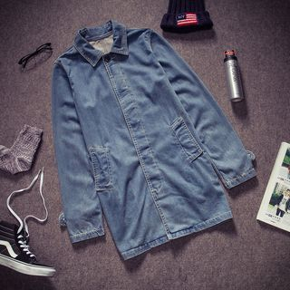 Dubel Stitch-Accent Denim Coat