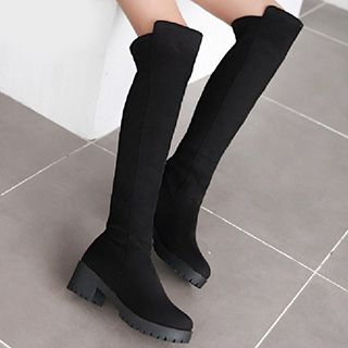 Gizmal Boots Faux Leather Stocking Boots