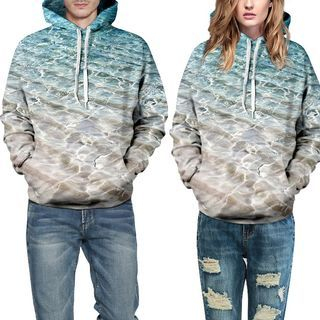 Omifa Couple Printed Hooded Pullover