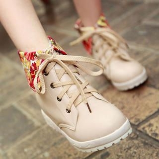 Floral-Cuff Sneakers