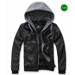Free Shop Faux-Leather Hooded Jacket