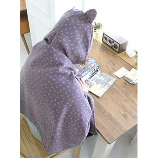 iswas Ear-Accent Hooded Blanket