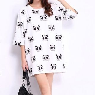 Mamaladies Panda-Print Maternity T-Shirt Dress