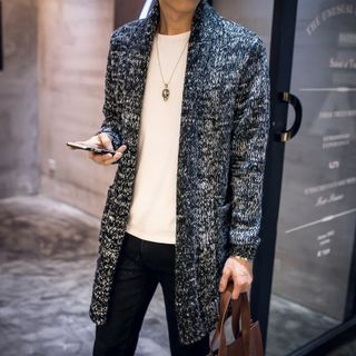 Bay Go Mall Open Front Long Knit Jacket