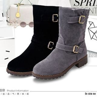 Zandy Shoes Buckled Mid-Calf Boots