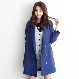 Buy HARU Shawl-Collar Double-Breasted Long Jacket 1022494080
