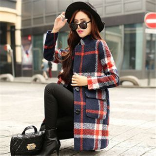 AiSun Plaid Knit Coat