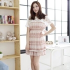 Lace-yoke Patterned Chiffon Dress