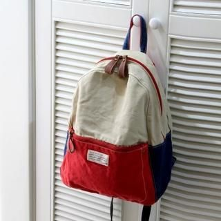Layoom Canvas Colour Block Backpack